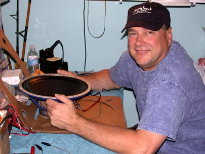 Jim Seavall working on a Scumback Speaker